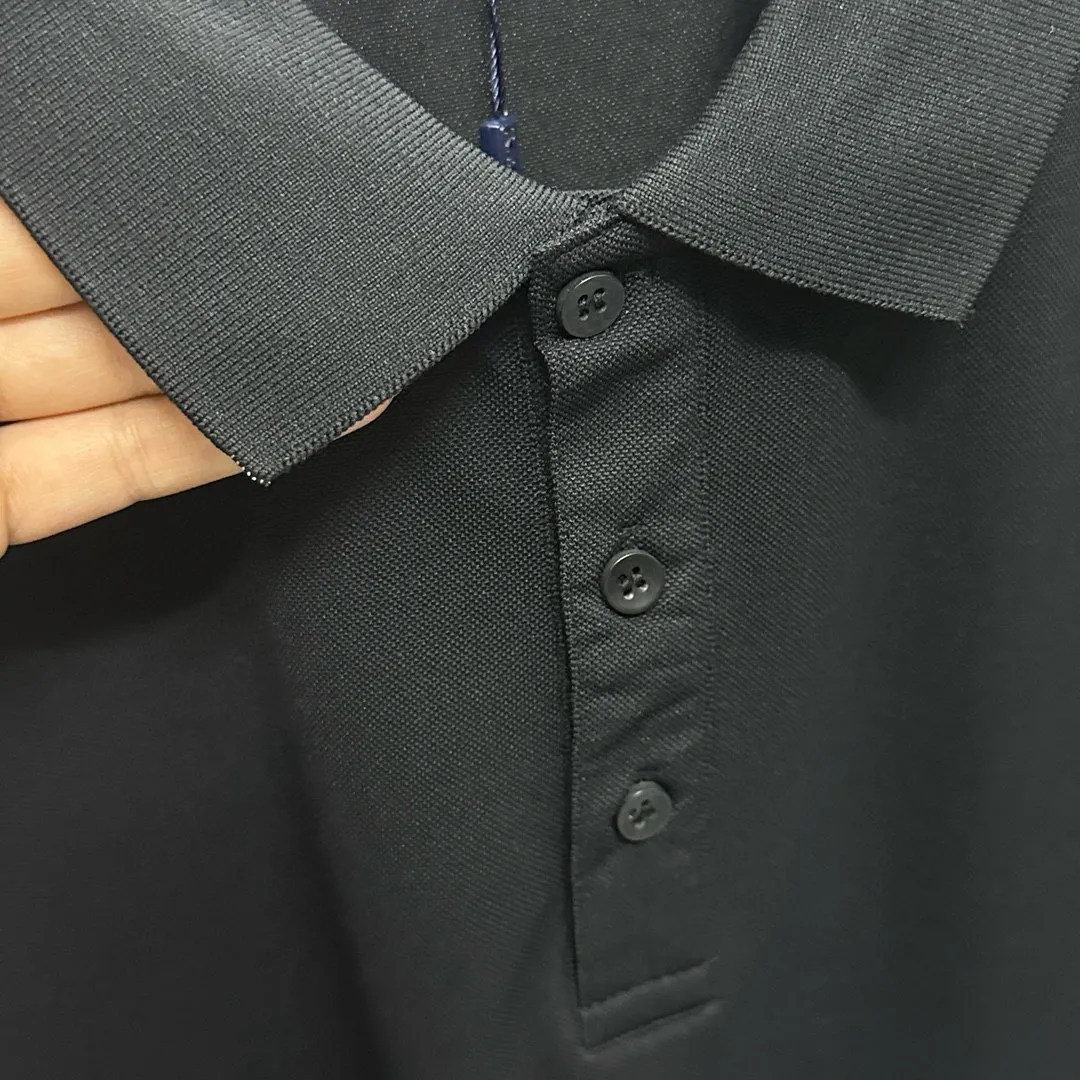 P150 Ralph Lauren POLO 2025 spring and summer new style, simple classic logo small embroidered pique fabric, short-sleeved polo for men and women, size: M L XL 2XL 3XL color: black white